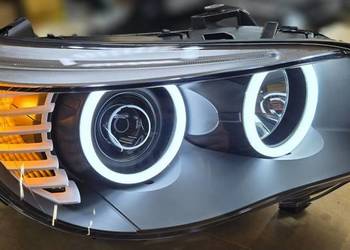 Reflektory BMW E60 E61 LIFT Bi LED cotton lampy black white LCI