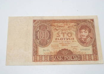 Stary banknot 100 złotych ser. AC 2 Czerwca 1932 antyk unikat