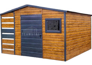 Schowek - Domek Ogrodowy 2,5x2,5m + Wiata 1m - Drzwi - Okno TS712