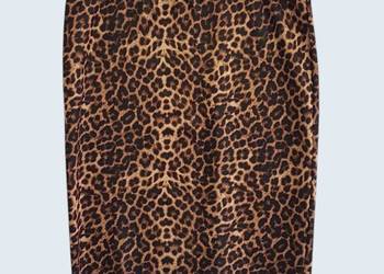 Damska spódnica klasyczna ołówkowa brązowa Panterka Beloved 44/XXL