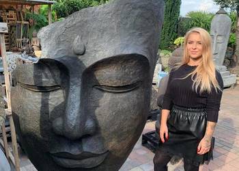 Twarz Buddy rzeźba wolnostojąca H170cm ogród orientalny Rryt