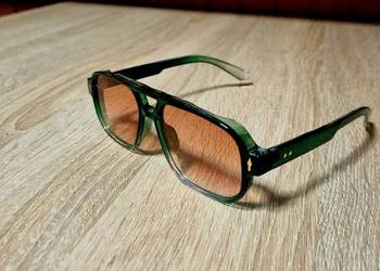 Piękne męskie okulary lub unisex nowość 2026 kwadratowe zielone