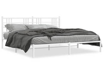 Łóżko Metalowe Białe Rama Łóżka Ze Stelażem Biała 200x200 cm WM-376380