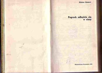 (4918) POGRZEB ODBĘDZIE SIĘ W CISZY – GUNTER KUNERT.