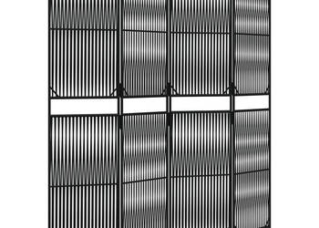 Parawan 4-panelowy czarny polirattan WM-365392
