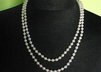 Korale - naszyjnik - długie kremowe perły - długość 110 cm