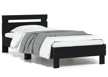 Rama łóżka z wezgłowiem czarna 75x190 cm WM-838569