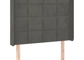 Zagłówek do łóżka z LED ciemnoszary 103x16x118/128cm aksamit WM-3124091