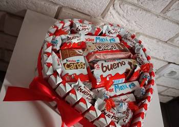 Serce Kidner Zestaw słodyczy Prezent dla dzieci Komunia Urodziny