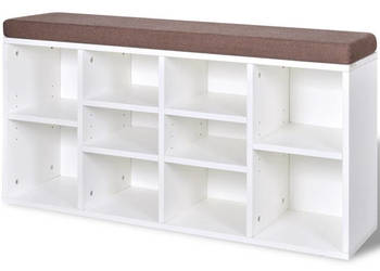Ławka z półką na buty 10 przegródek biała WM-242554