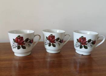 Filiżanki z różą porcelana vintage Bavaria