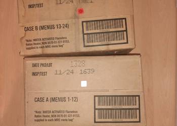 MRE,USA box menu 1-12 lub 13-24 Duży Wybór,daty 2024--27-33,