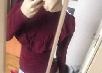 Bluzka falbanka guziczki bordo burgund bordo xs/s