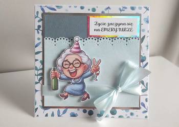 Kartka ręcznie robiona na emeryturę emerytura 2 Kartka ręcznie robiona na emeryturę emerytura 2