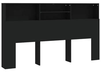 Wezgłowie łóżka z półkami czarne 180x19x1035 cm WM-811881