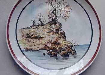 Ręcznie malowana patera Chodzież. 32 cm średnicy.