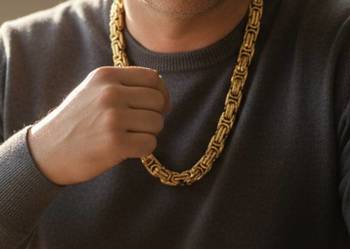 Gruby łańcuszek męski waga 130 gram 9mm 60 cm