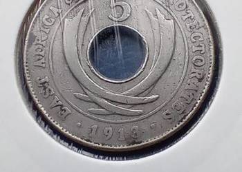 Stare monety 5 cent 1913 Brytyjska Afryka Wschodnia