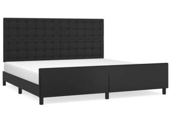 Rama łóżka z zagłówkiem czarna sztuczna skóra 200x200 cm WM-3125591