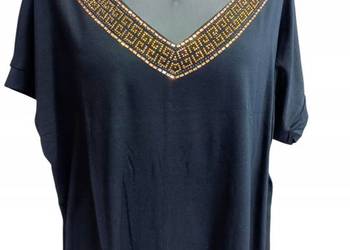 Luksusowa bluzka damska XL Cekiny, koronki, kamienie glamour biust 126cm
