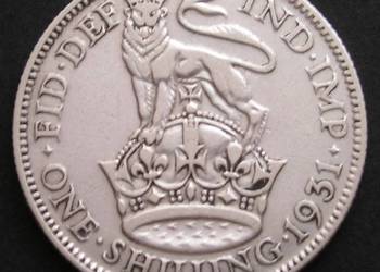 WIELKA BRYTANIA 1 SHILLING 1931 - JERZY V - SREBRO