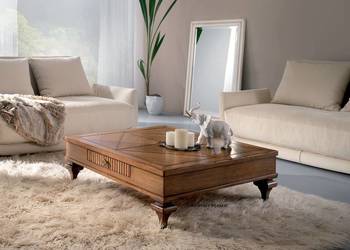 Klasyczna ława kwadratowa 1s Infinito 934 w stylu angielskim orzechowa