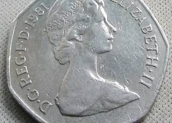 WIELKA BRYTANIA-50 PENCE-1981 r