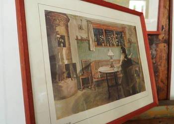 Stare Akwarele-Carl Larsson-reprodukcje-2 szt.-Vintage