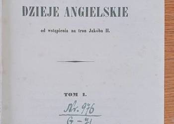 Dzieje angielskie, MACAULAYA, pierwszy polski przekład z 1854 roku