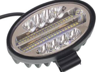 LAMPA ROBOCZA LEDOWA OWALNA - 48 LED STROBOSKOP, 10-30V, GRUBOŚĆ 48MM,