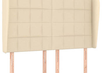 Zagłówek uszak kremowy 147x23x118/128 cm tkanina WM-3117959