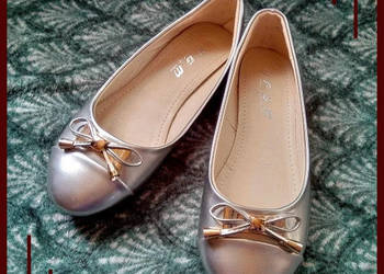 FGM Paris lakierowane srebrne balerinki metallic 38 - nowe