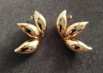 Kolczyki liście kwiaty na sztyft