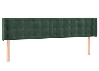 Zagłówek uszak ciemnozielony 203x16x78/88 cm aksamit WM-3119271