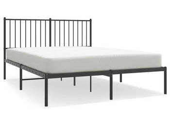 Łóżko Metalowe Czarne Rama Łóżka Ze Stelażem 140x200 cm WM-350865