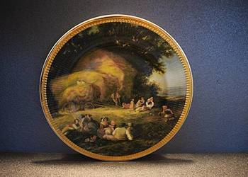 ,,Pora żniw'' - ozdobny talerz porcelanowy .