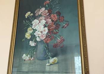 Stary obraz antyk martwa natura vintage retro