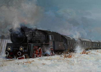 Obraz olejny Parowóz Ol49-7 60/35