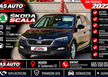 Škoda Scala 1.5TSI 150KM /Navi/Alufelgi/Kamera/FullLed/LaneAssist/SerwisASO