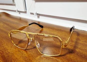 Piękne męskie okulary lub unisex nowość 2026 luksusowe pozłacane zerówki