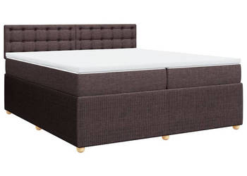 Łóżko kontynentalne z materacem brązowe tkanina 200x200 cm WM-3287580