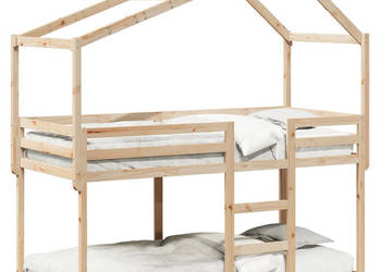 Łóżko z piętrem i daszkiem lite drewno sosnowe 80x200 cm WM-3282041