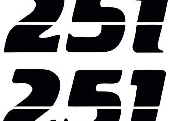 Naklejki napis 251 do MZ ETZ 251czarna bez tła