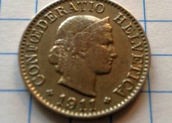 5 RAPPÓW ( 5 CENTYMÓW ) 1911 ROK - SZWAJCARIA