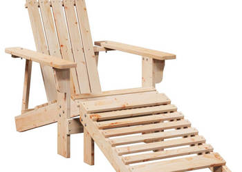 Krzesło ogrodowe Adirondack z podnóżkiem lite drewno jodłowe WM-4007240