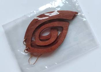 Nowe kolczyki drewniane boho vintage naturalne spiralne