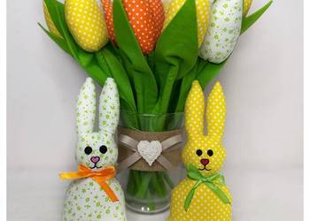 Zajączki króliki maskotki dekoracje świąteczne prezent