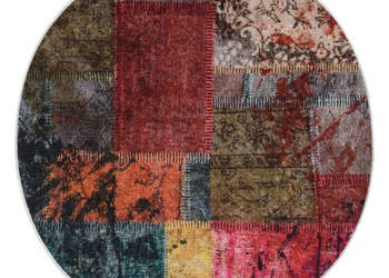 Dywan z możliwością prania patchwork 120 cm kolorowy WM-337969