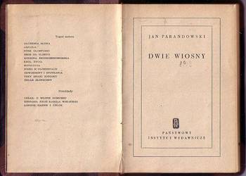 (8273) DWIE WIOSNY – JAN PARANDOWSKI