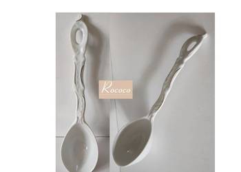 Łyżka wazowa 31 cm Ćmielów  Rococo złota linia zabytkowa unikat